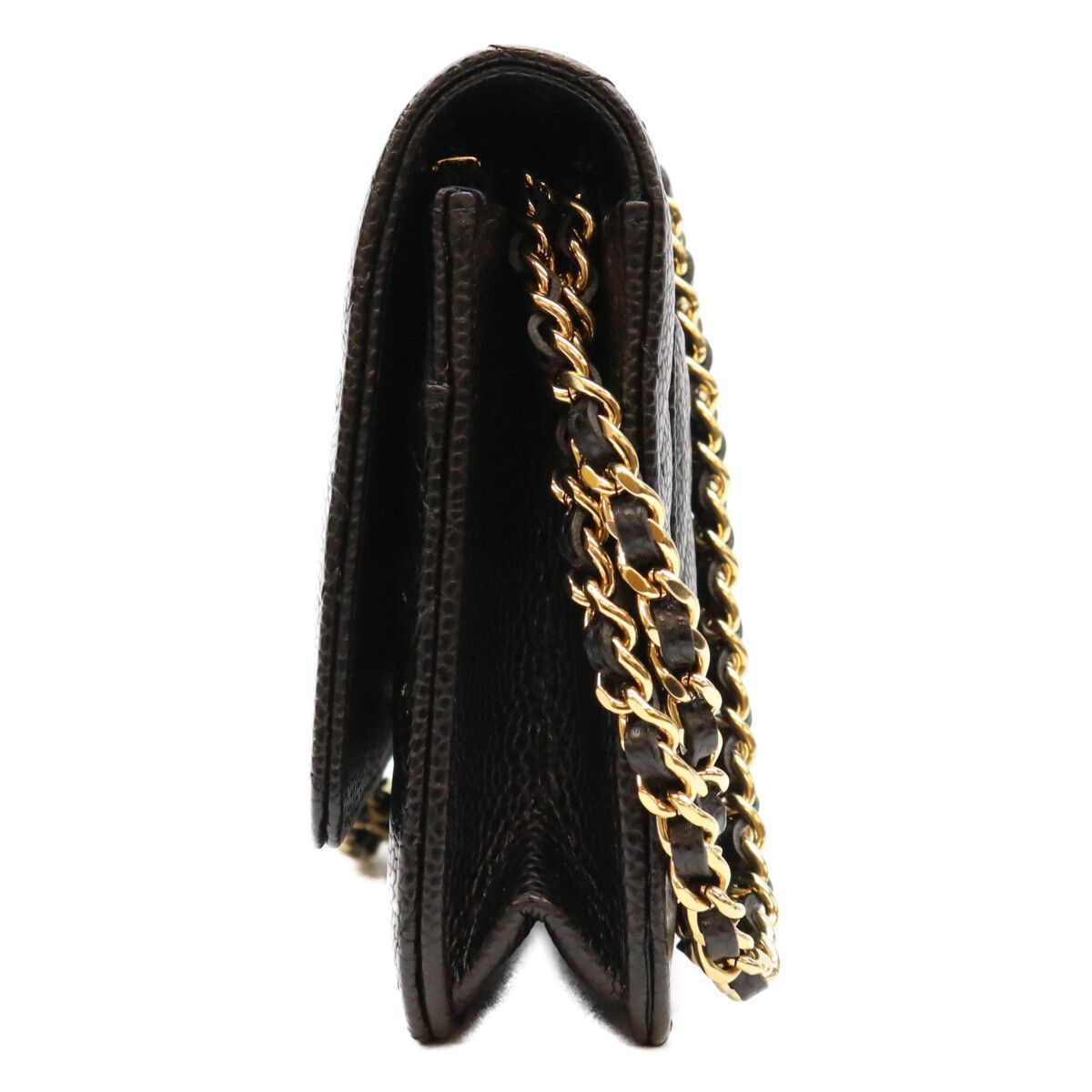 Chanel Black Tamless Classic Caviar Chain Wallet Shoulder Bag — view 2