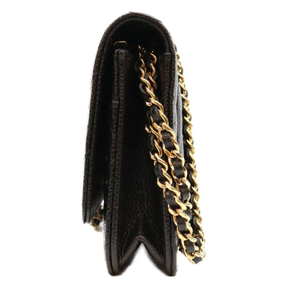Chanel Black Tamless Classic Caviar Chain Wallet Shoulder Bag — view 2