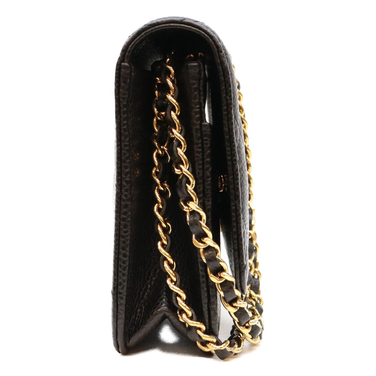 Chanel Black Tamless Classic Caviar Chain Wallet Shoulder Bag — view 4