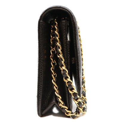 Chanel Black Tamless Classic Caviar Chain Wallet Shoulder Bag — view 4