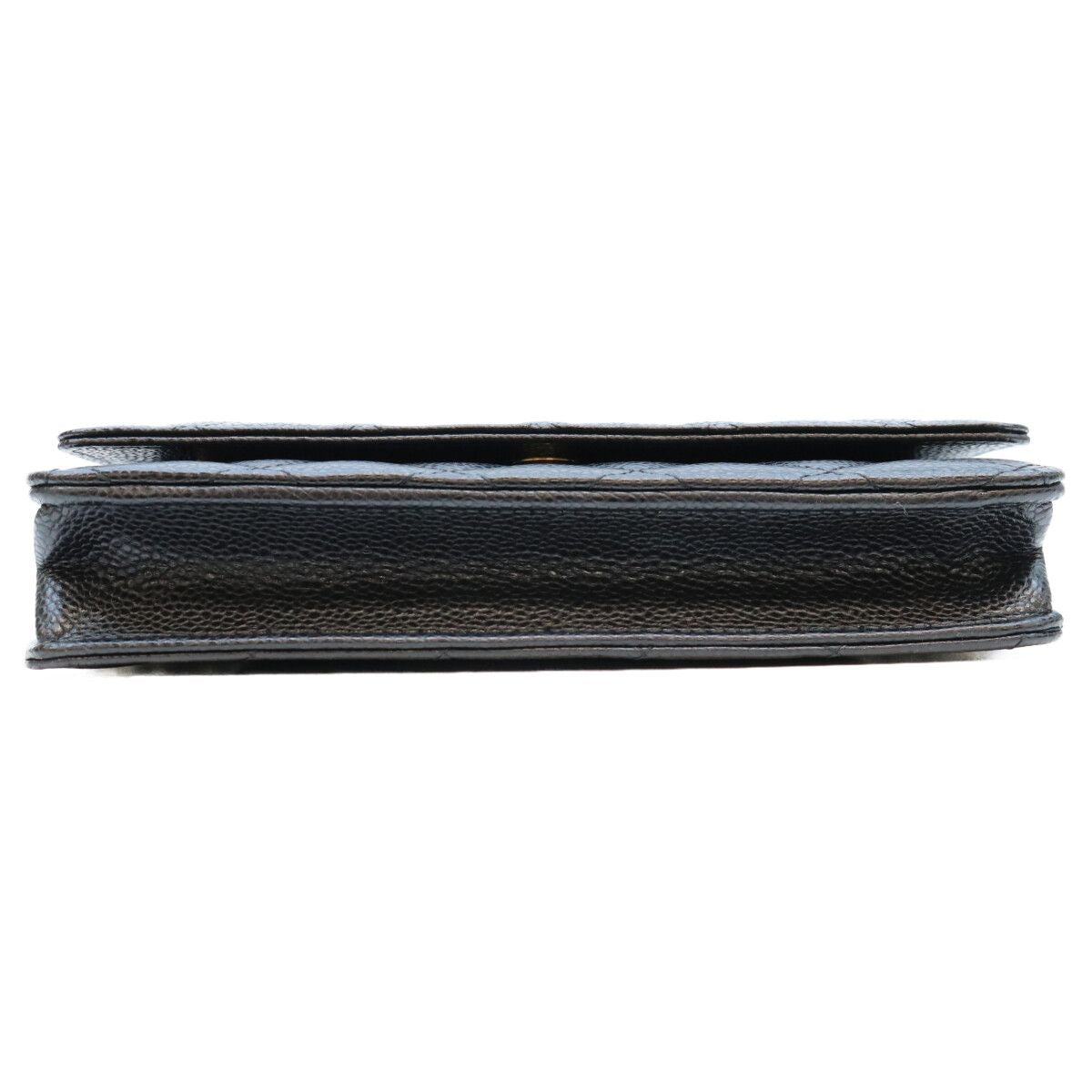 Chanel Black Tamless Classic Caviar Chain Wallet Shoulder Bag — view 5