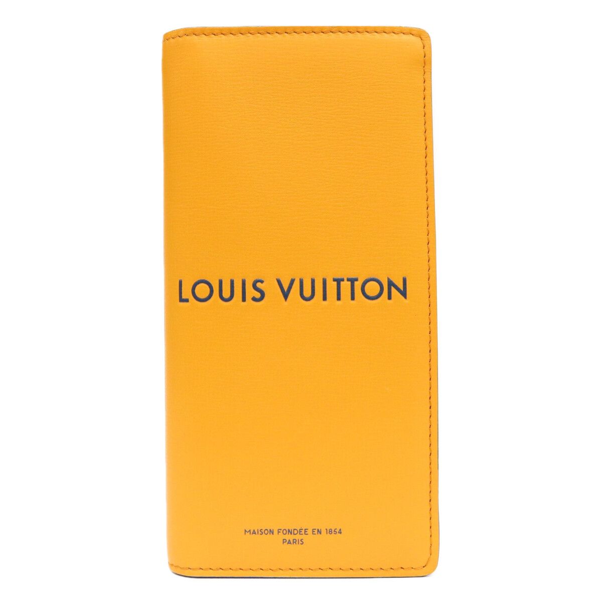 Louis Vuitton LV Packaging Cowhide Leather Saffron Orange Portefeuille Brazza
