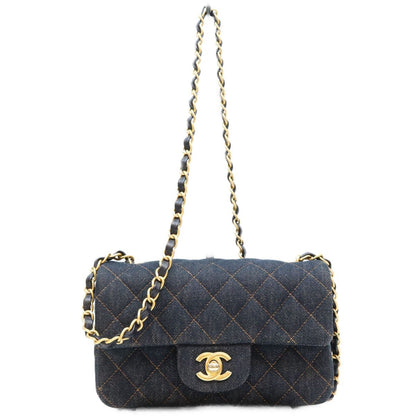 Chanel Indigo Denim Mini Quilted 20 Shoulder Bag