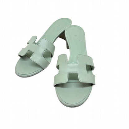 Hermes Oasis Sandals Aqua Epsom