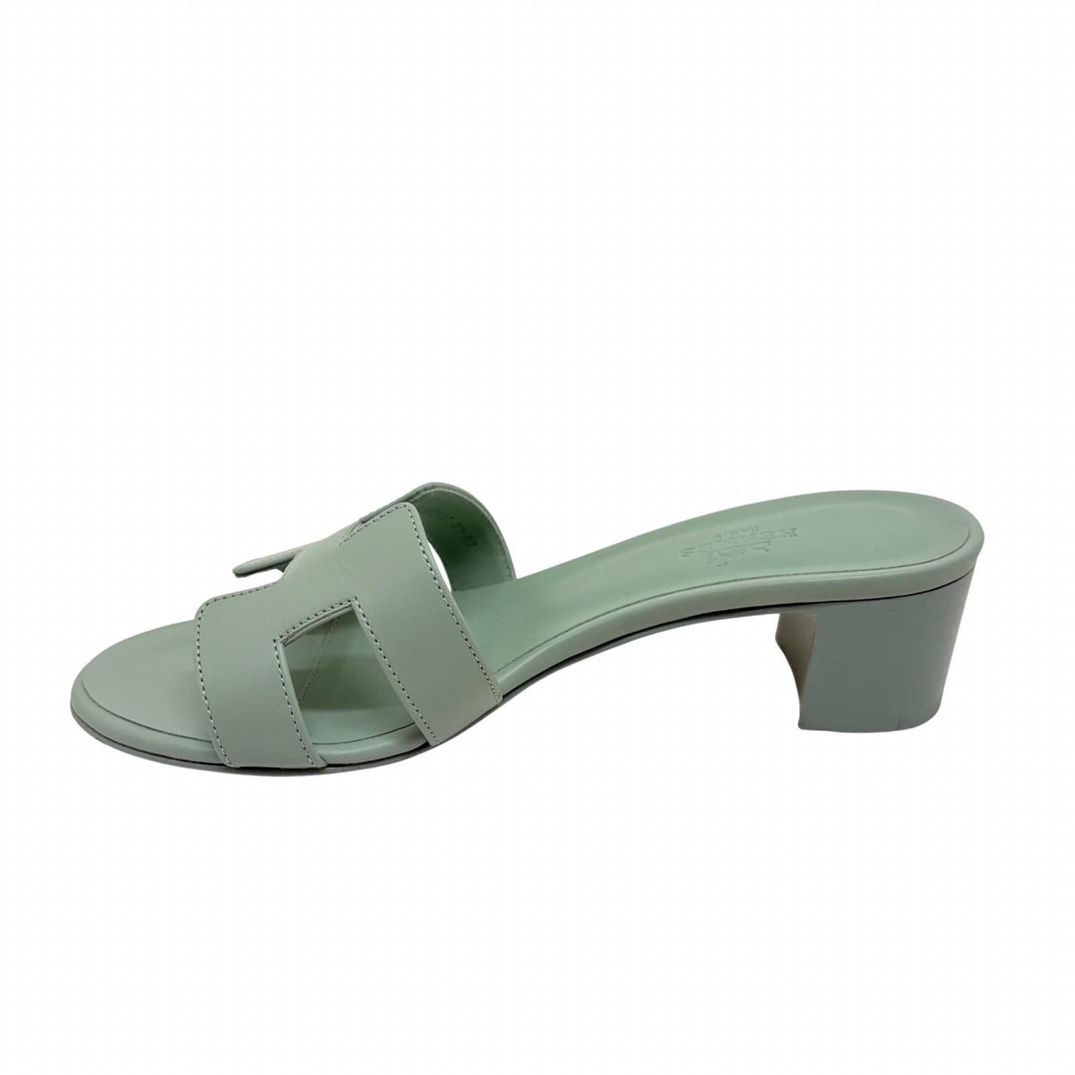 Hermes Oasis Sandals Aqua Epsom — view 4