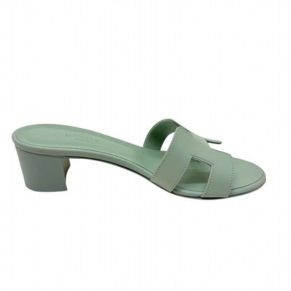 Hermes Oasis Sandals Aqua Epsom — view 3