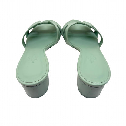 Hermes Oasis Sandals Aqua Epsom — view 6