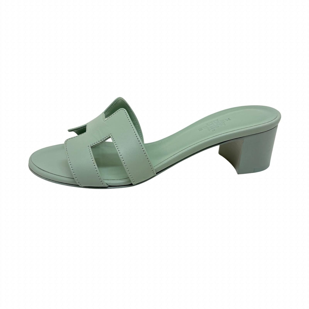 Hermes Oasis Sandals Aqua Epsom — view 2