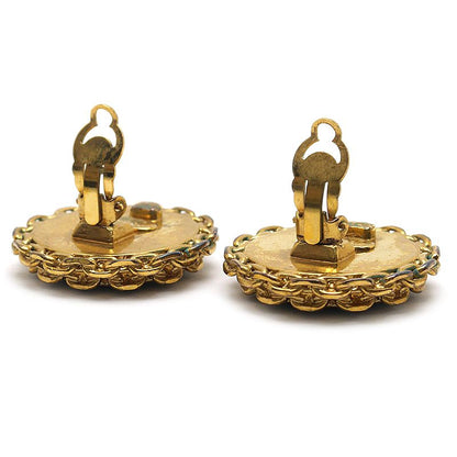 Chanel CC Logo Earrings Vintage Gold — view 4