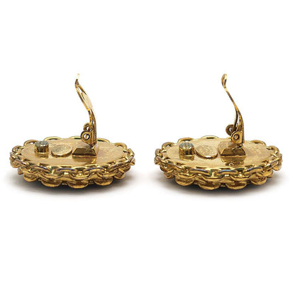 Chanel CC Logo Earrings Vintage Gold — view 3