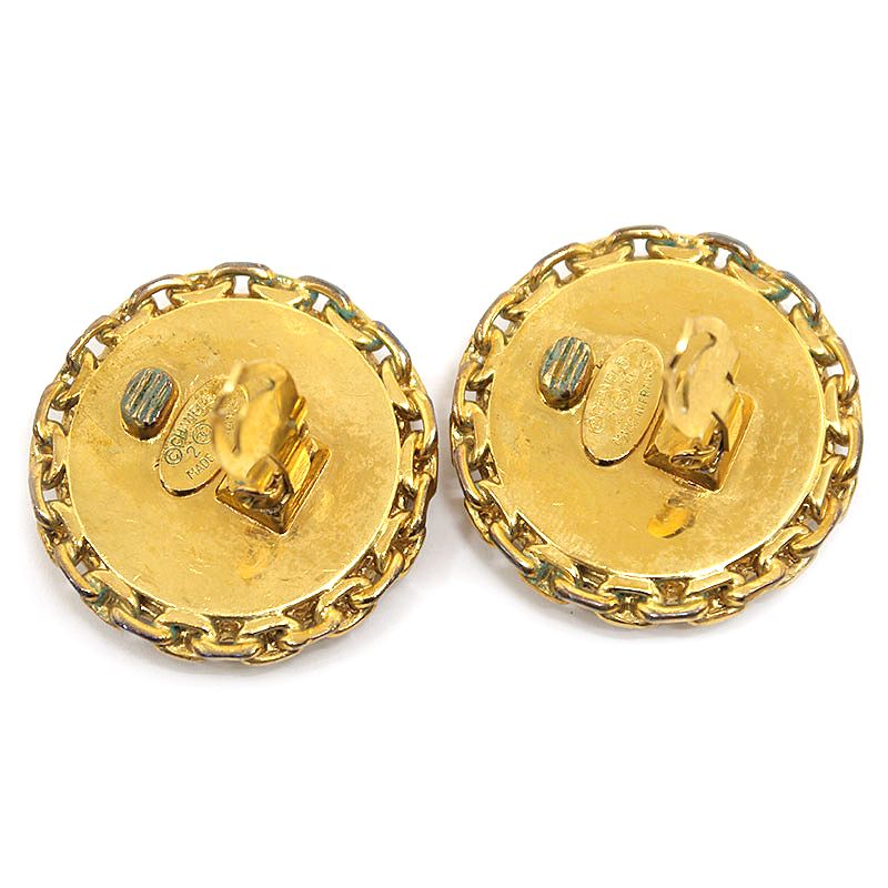 Chanel CC Logo Earrings Vintage Gold — view 2