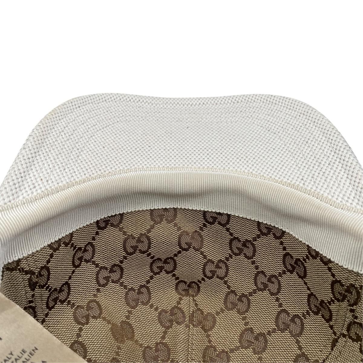 Gucci Cap Logo Canvas Baseball Cap Cotton Beige Brown Hat — view 8