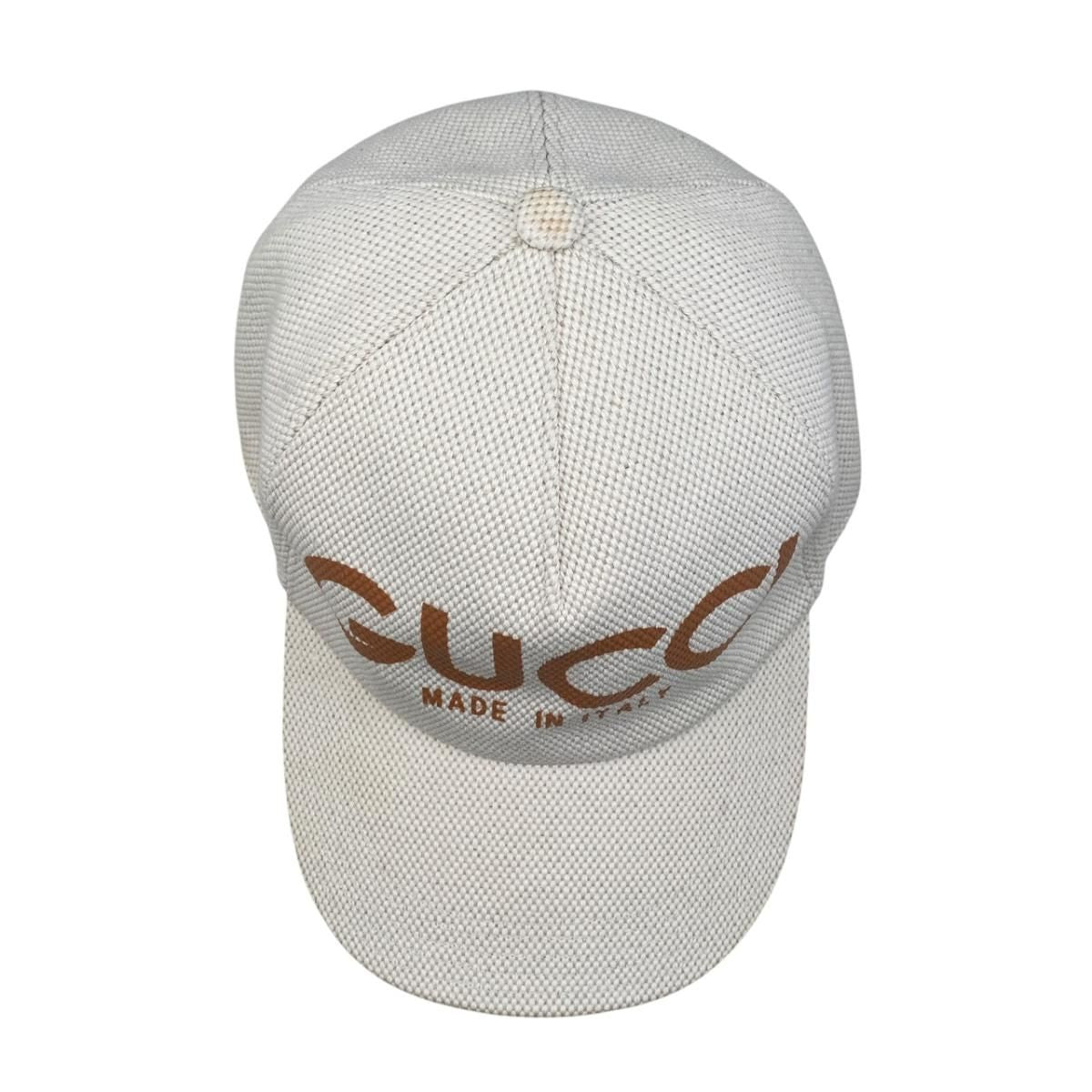 Gucci Cap Logo Canvas Baseball Cap Cotton Beige Brown Hat — view 3
