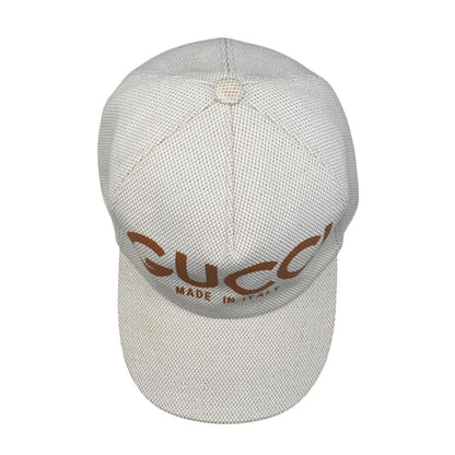 Gucci Cap Logo Canvas Baseball Cap Cotton Beige Brown Hat — view 3
