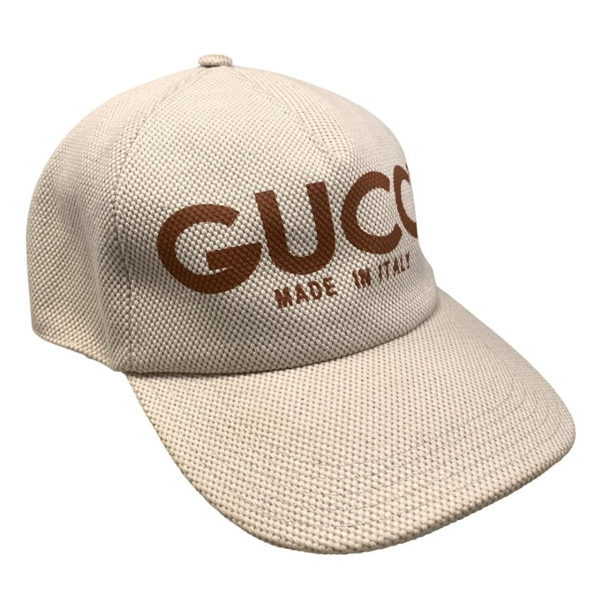 Gucci Cap Logo Canvas Baseball Cap Cotton Beige Brown Hat — view 2