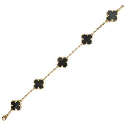 Van Cleef & Arpels Vintage Alhambra Bracelet Onyx 750 Yellow Gold — view 8