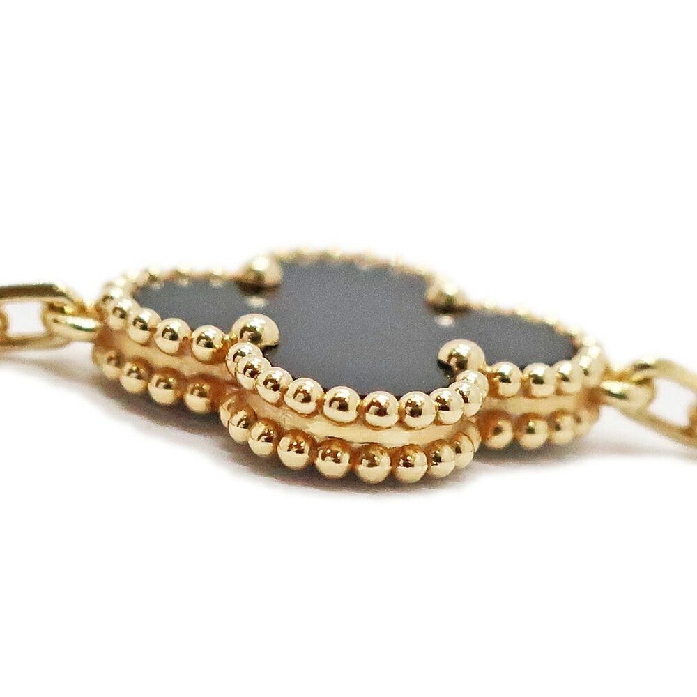 Van Cleef & Arpels Vintage Alhambra Bracelet Onyx 750 Yellow Gold — view 2