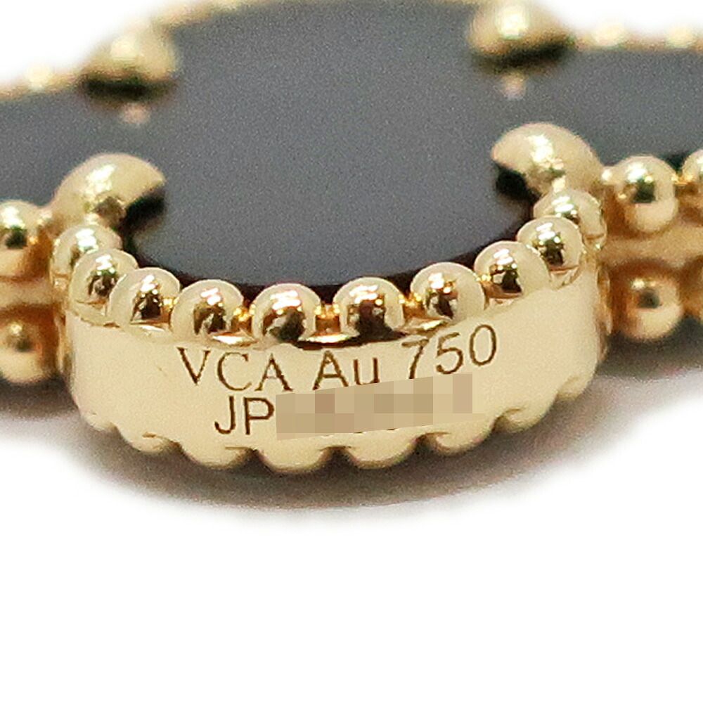 Van Cleef & Arpels Vintage Alhambra Bracelet Onyx 750 Yellow Gold — view 5