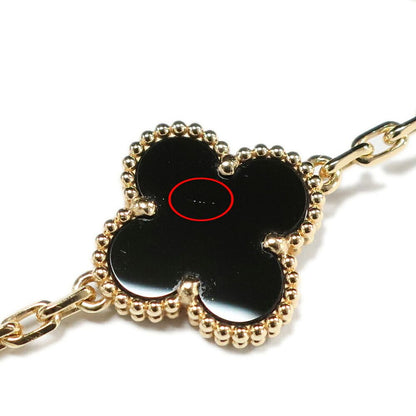 Van Cleef & Arpels Vintage Alhambra Bracelet Onyx 750 Yellow Gold — view 4