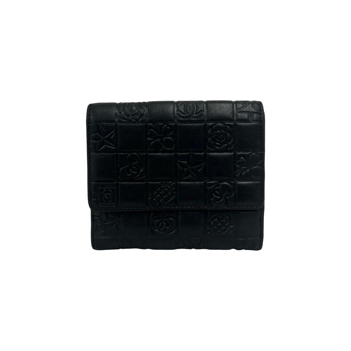 Chanel Icon CC Logo Lambskin Leather Bifold Wallet Mini Black — view 2