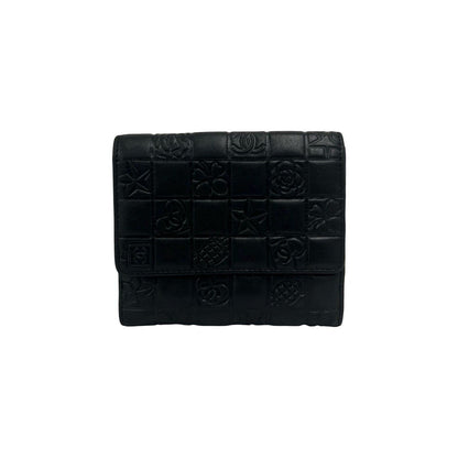 Chanel Icon CC Logo Lambskin Leather Bifold Wallet Mini Black — view 2