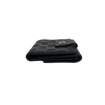 Chanel Icon CC Logo Lambskin Leather Bifold Wallet Mini Black — view 5