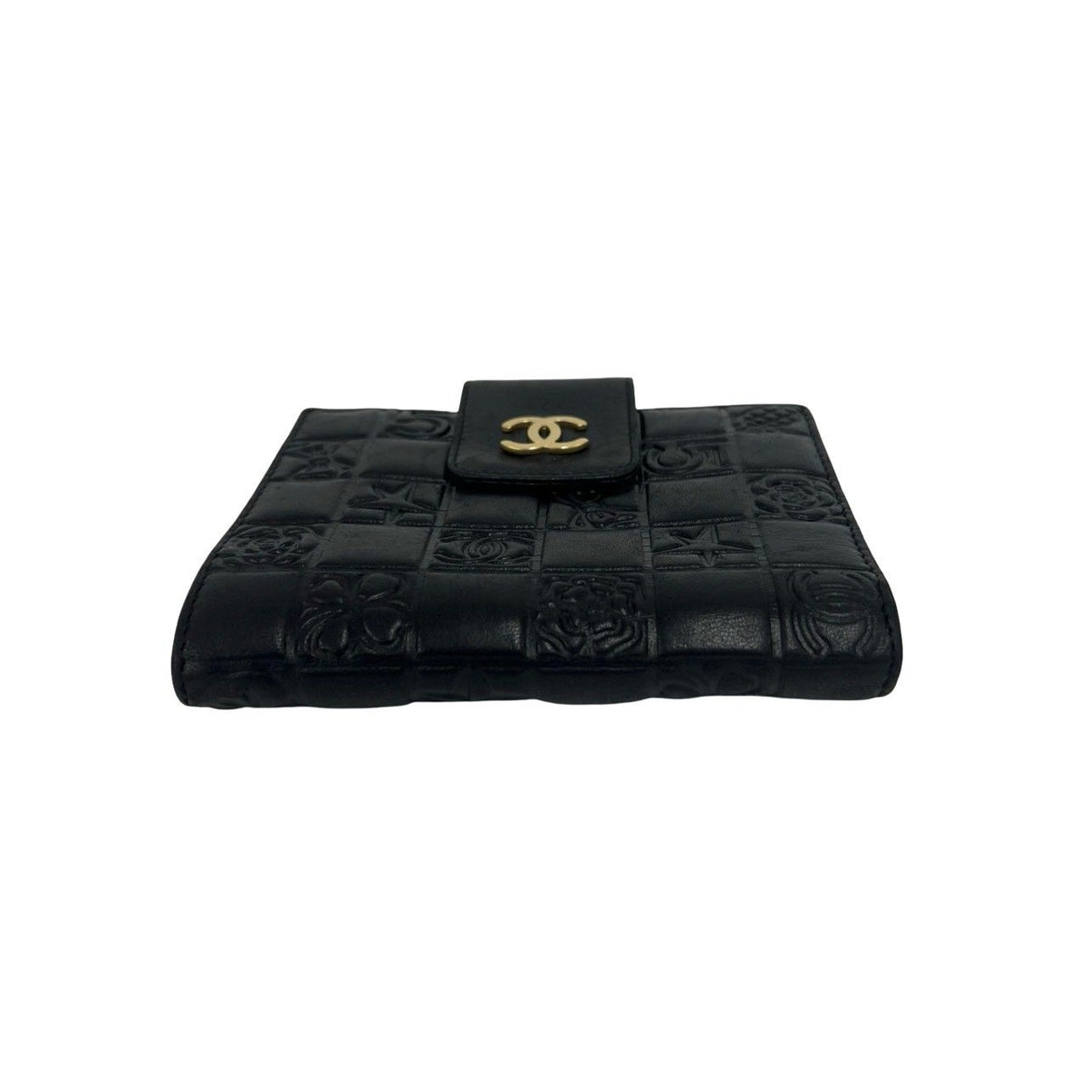 Chanel Icon CC Logo Lambskin Leather Bifold Wallet Mini Black — view 6