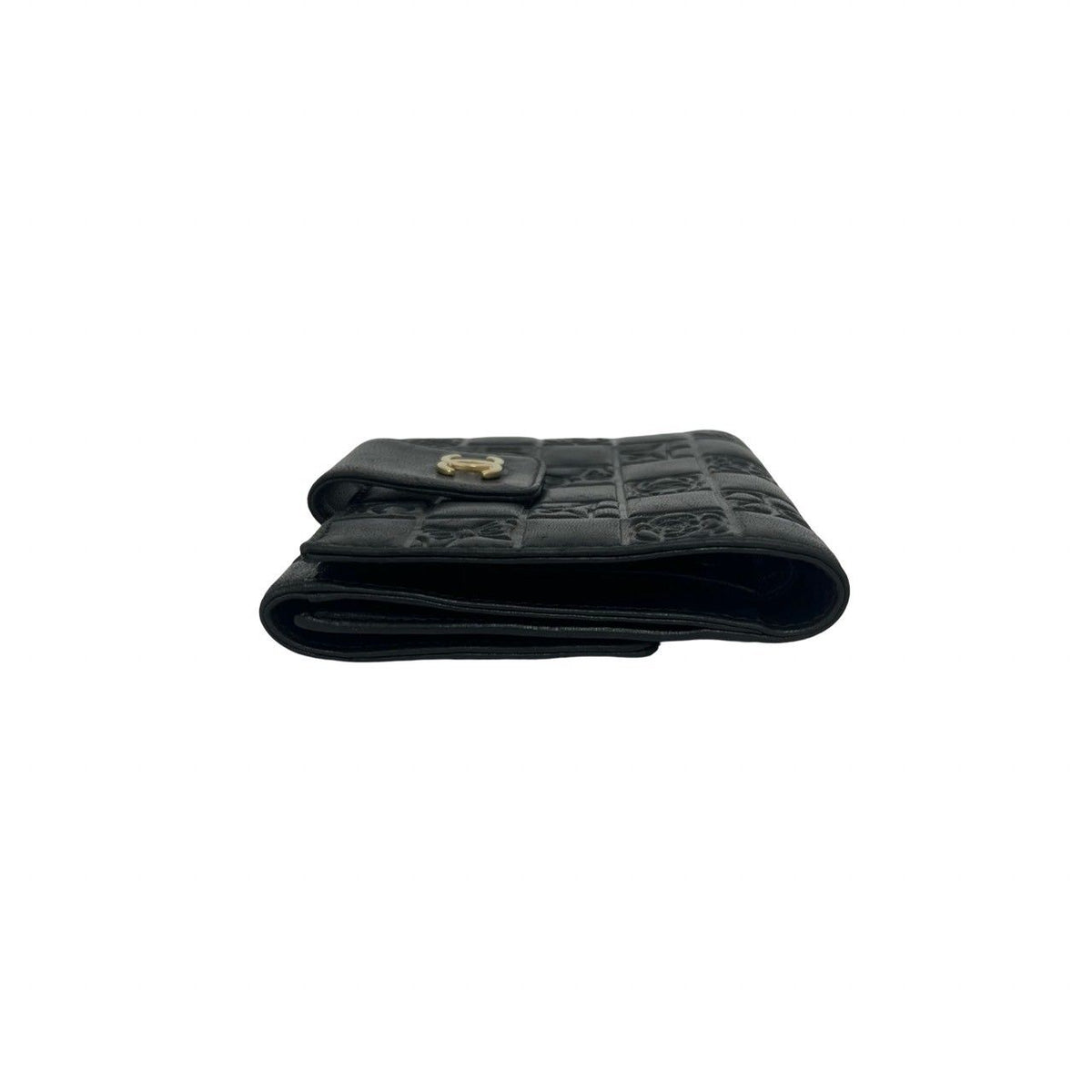 Chanel Icon CC Logo Lambskin Leather Bifold Wallet Mini Black — view 4