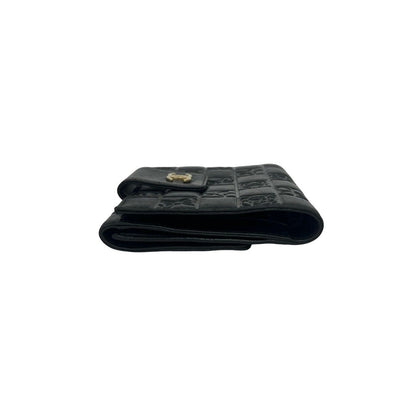 Chanel Icon CC Logo Lambskin Leather Bifold Wallet Mini Black — view 4