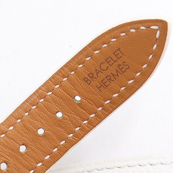 Hermes Leather Strap White Color 16 Watch — view 2