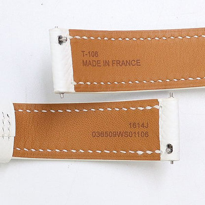 Hermes Leather Strap White Color 16 Watch — view 4