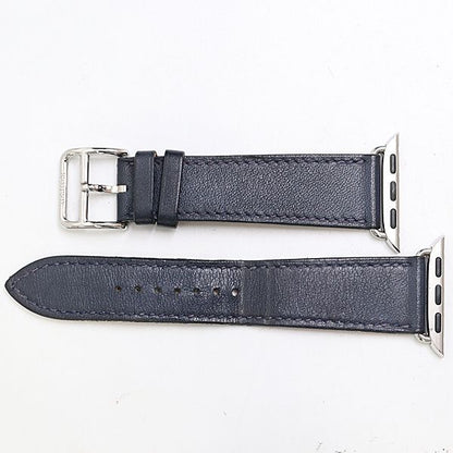Hermes Apple x Leather Strap with Buckle FM 380 PM Navy Color 32 Watch — view 2