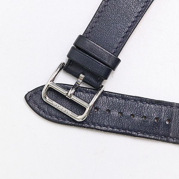 Hermes Apple x Leather Strap with Buckle FM 380 PM Navy Color 32 Watch — view 4