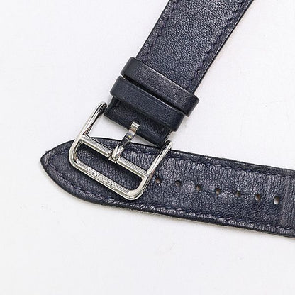 Hermes Apple x Leather Strap with Buckle FM 380 PM Navy Color 32 Watch — view 4