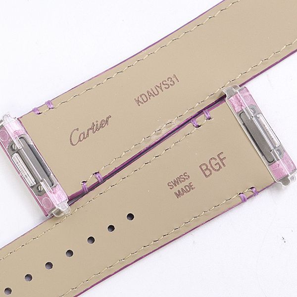 Cartier Santos LM Leather Strap Purple Color 21 Watch — view 4