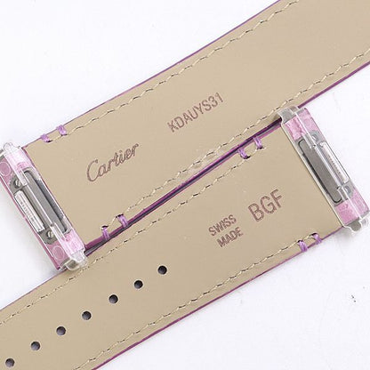 Cartier Santos LM Leather Strap Purple Color 21 Watch — view 4