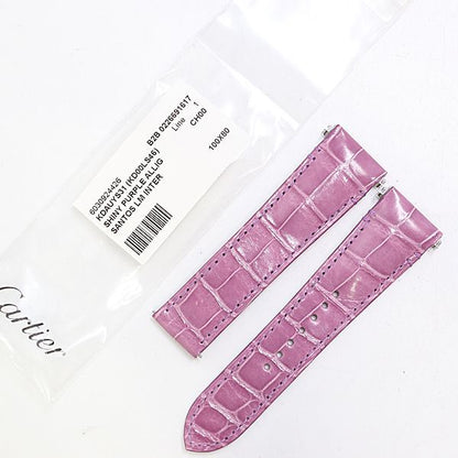 Cartier Santos LM Leather Strap Purple Color 21 Watch