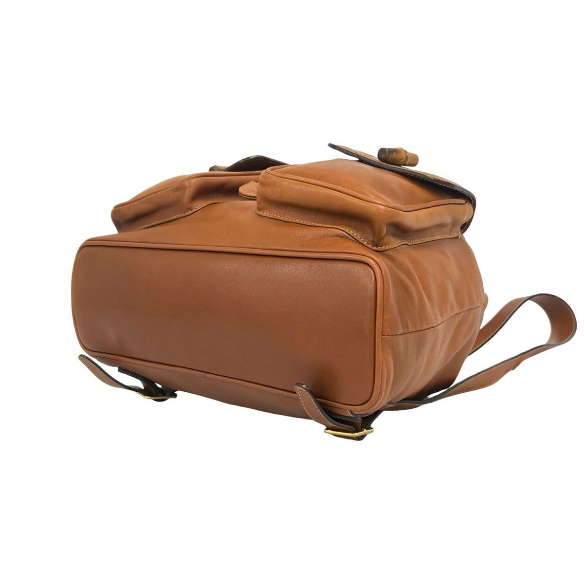 Gucci Vintage Bamboo Leather Backpack Brown — view 7