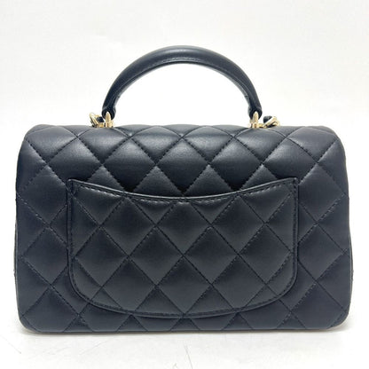 Chanel Handbag Quilted 20 Top Handle Lambskin Black — view 2