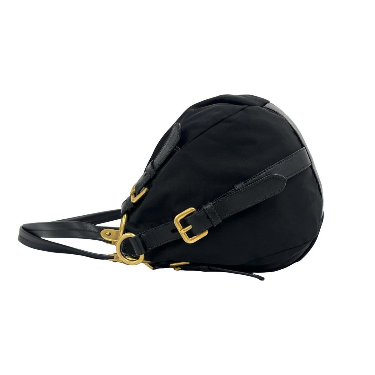 Prada Includes Card Logo Nylon Leather 2-Way Shoulder Bag Mini Tote Black — view 5