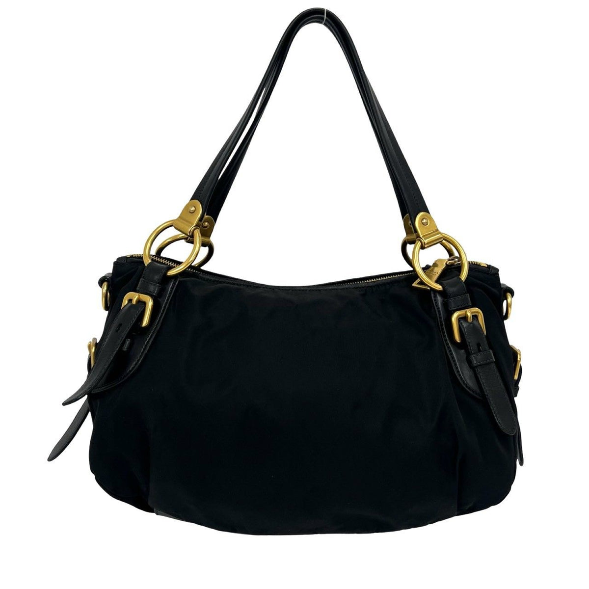 Prada Includes Card Logo Nylon Leather 2-Way Shoulder Bag Mini Tote Black — view 3