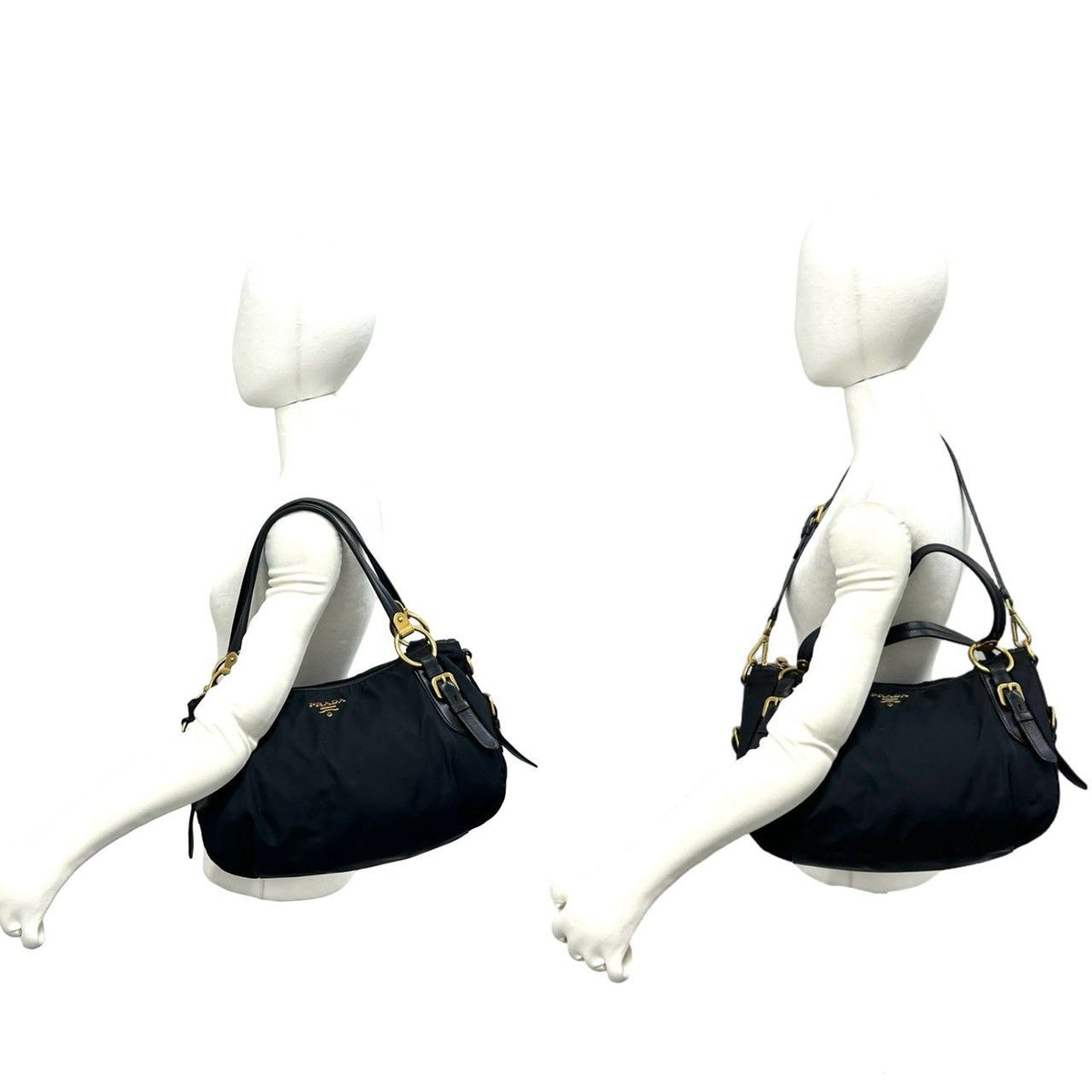 Prada Includes Card Logo Nylon Leather 2-Way Shoulder Bag Mini Tote Black — view 2