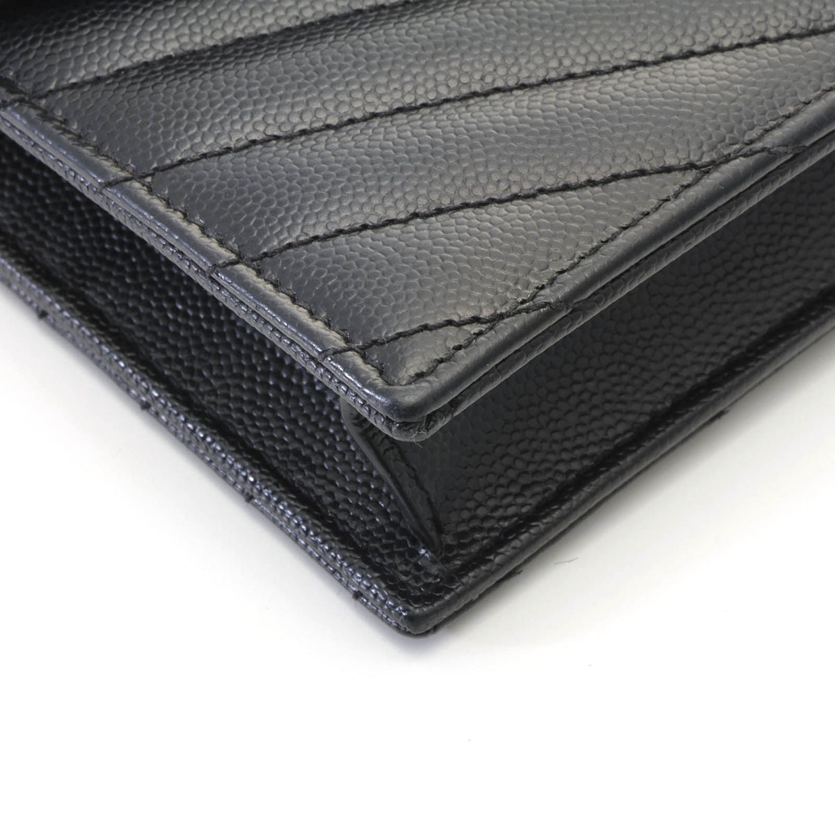 Saint Laurent Cassandra Envelope Chain Wallet Black Leather Shoulder Bag — view 5