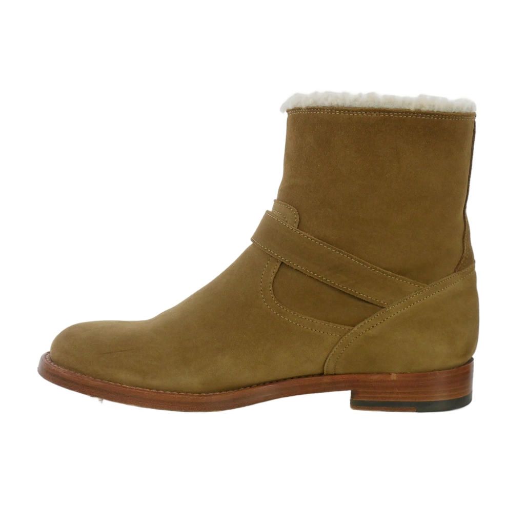 Saint Laurent Paris Fleece Suede Leather Engineer Boots Brown — view 7