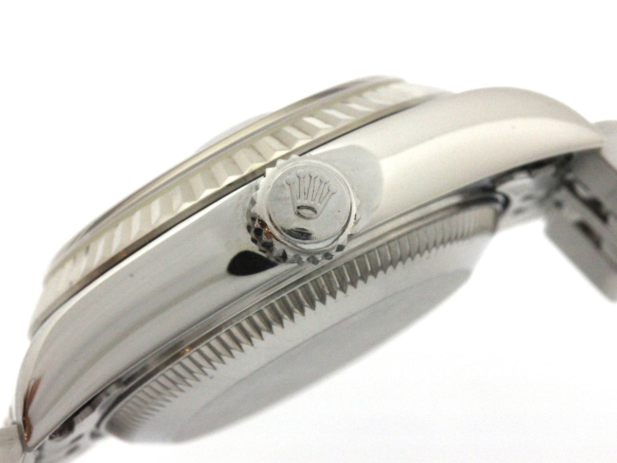 Rolex Datejust 26 Watch Stainless Steel 18k White Gold Diamond Black Dial — view 7