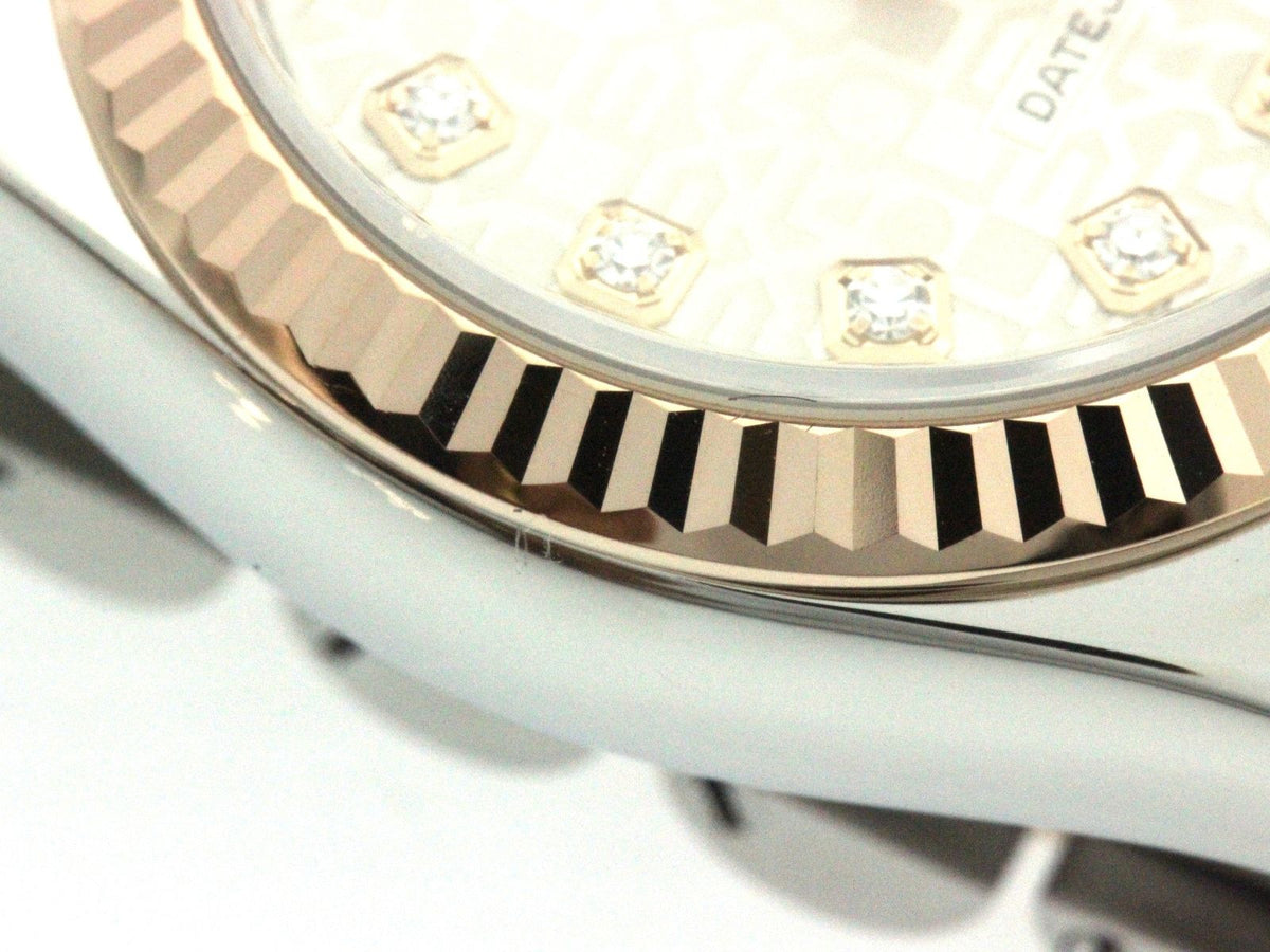 Rolex Datejust 26 Watch Stainless Steel 18k Pink Gold Diamond Silver Jubilee — view 4