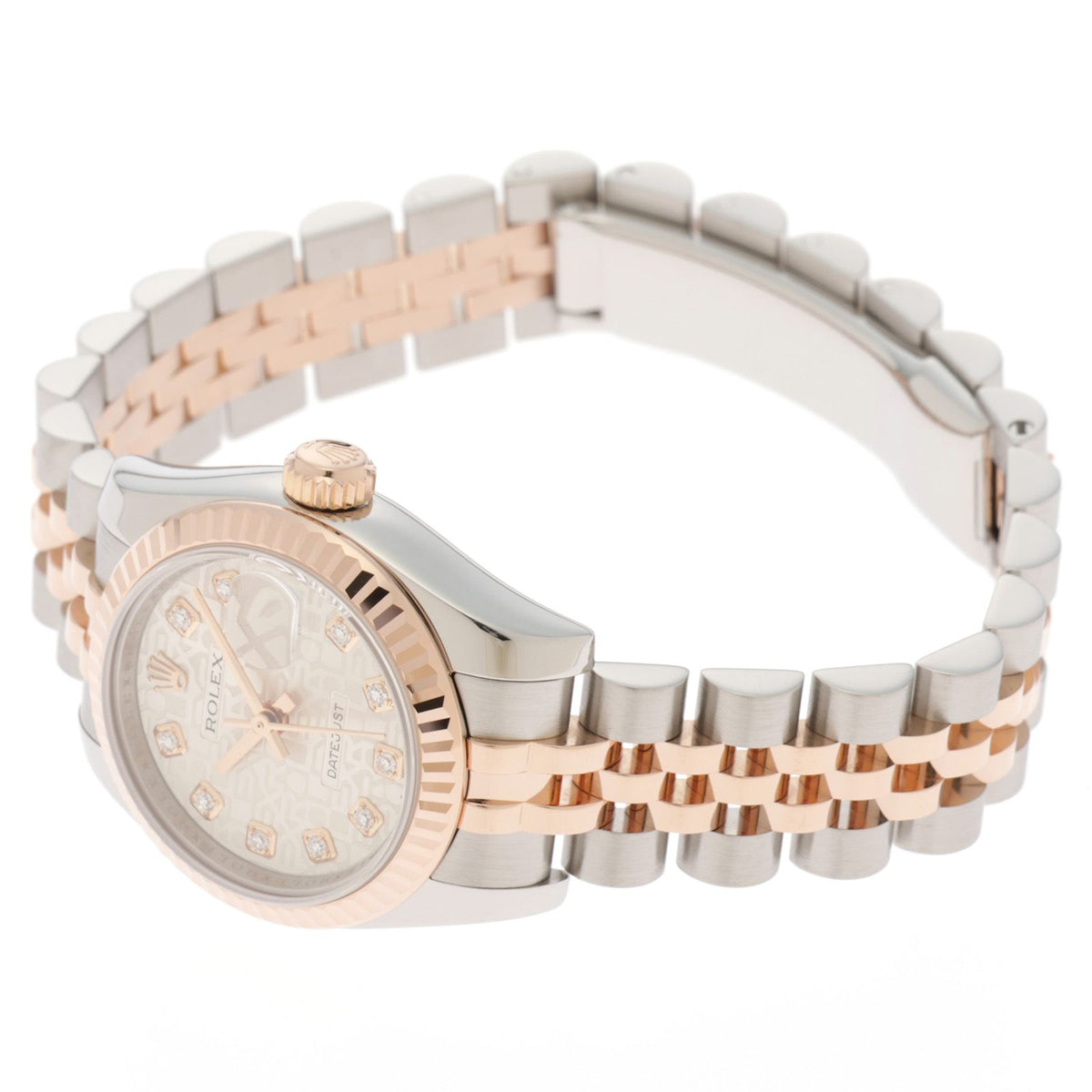 Rolex Datejust 26 Watch Stainless Steel 18k Pink Gold Diamond Silver Jubilee — view 3