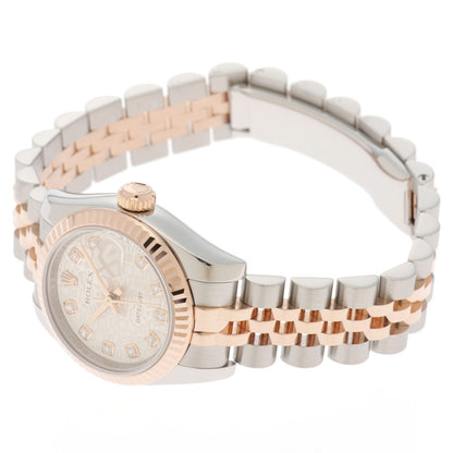 Rolex Datejust 26 Watch Stainless Steel 18k Pink Gold Diamond Silver Jubilee — view 3