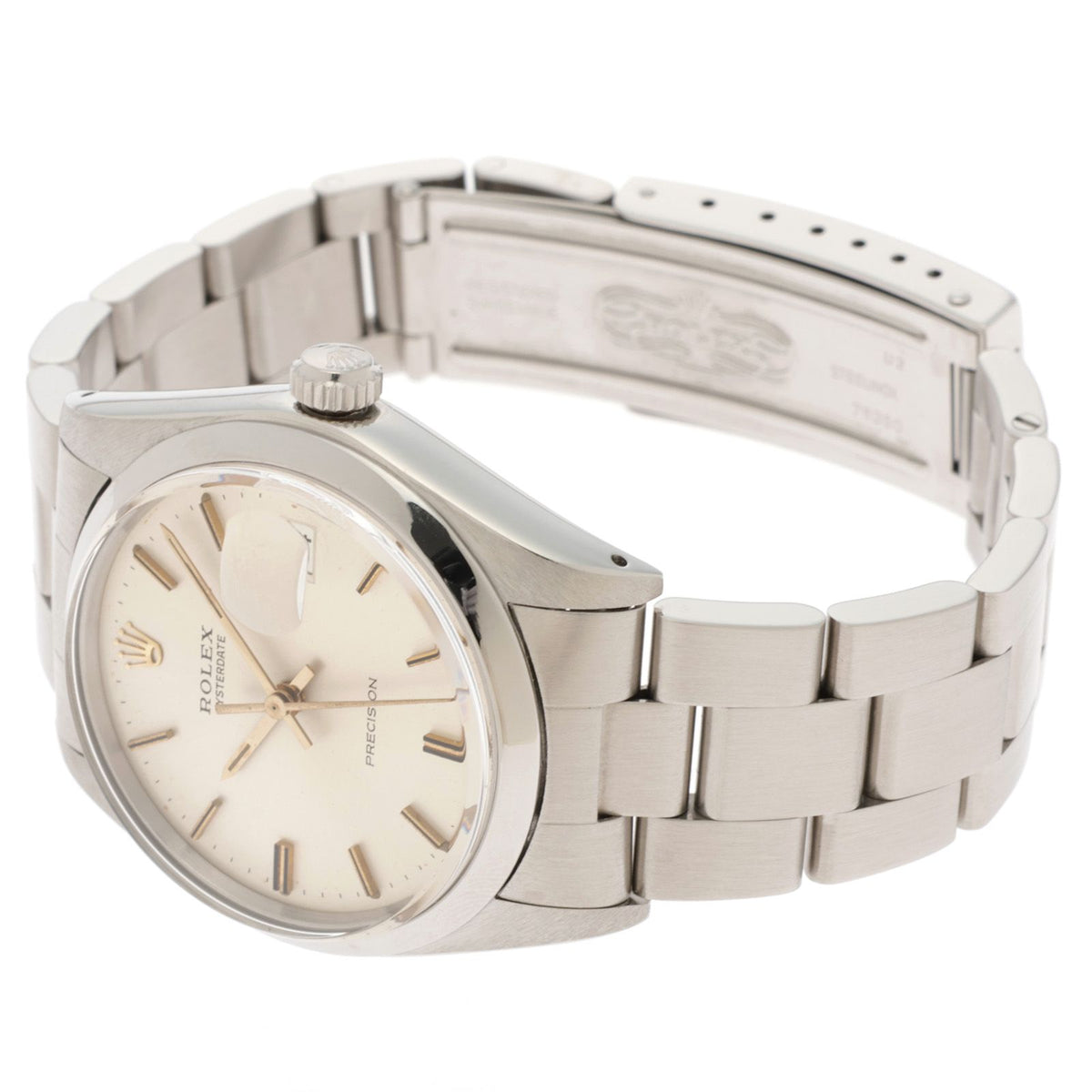 Rolex Oyster Date 34 Caliber Watch Stainless Steel Tritium Silver Dial Manual — view 3