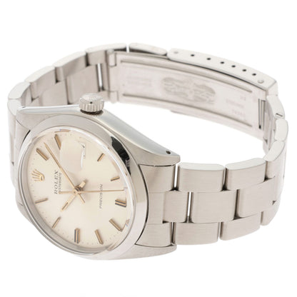 Rolex Oyster Date 34 Caliber Watch Stainless Steel Tritium Silver Dial Manual — view 3